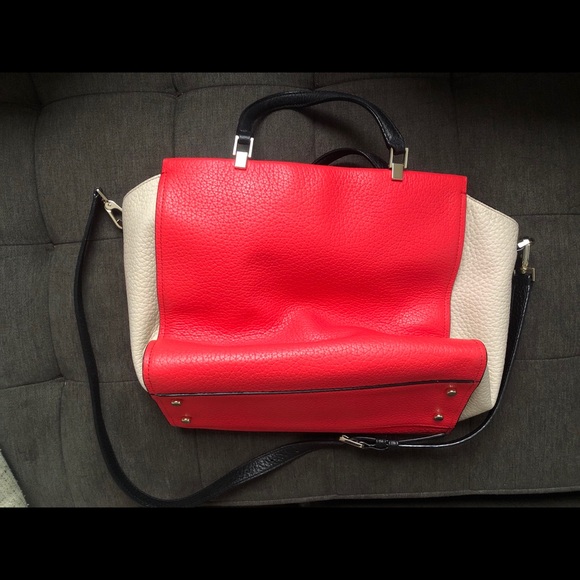 Coral and nude Kate Spade satchel - Picture 4 of 4